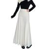 Knit Long Pleated Tiered Flared Maxi Soft Thick Fabric with Elastic and Solid Perfect for or and Winter [OGCPWYQZ] Women's Skirt, Skirt, A-Line