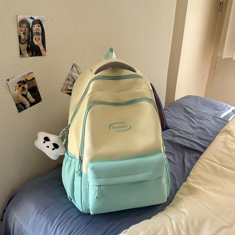 Schoolbag high value large capacity backpack female universal student schoolbag waterproof wear-resistant pain bag light fashion backpack wholesale