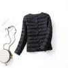 Light and thin down jacket women's long-sleeved jacket autumn and winter windbreaker light and thin collarless down jacket large size slim fit