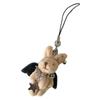 Wings Star Rabbit Phone Charm Devil Rabbit Mobile Phone Chain Plush Rabbit Keychains  Women Girl