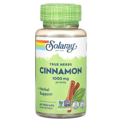 Solaray, True Herbs, Cinnamon, 500 Mg, 60 Veggie Capsules