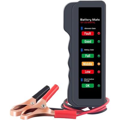 12V Car Battery Tester, Automotive Digital Battery Alternator Tester with LED Indication, Detector Checker To Test Battery Condition & Alternator