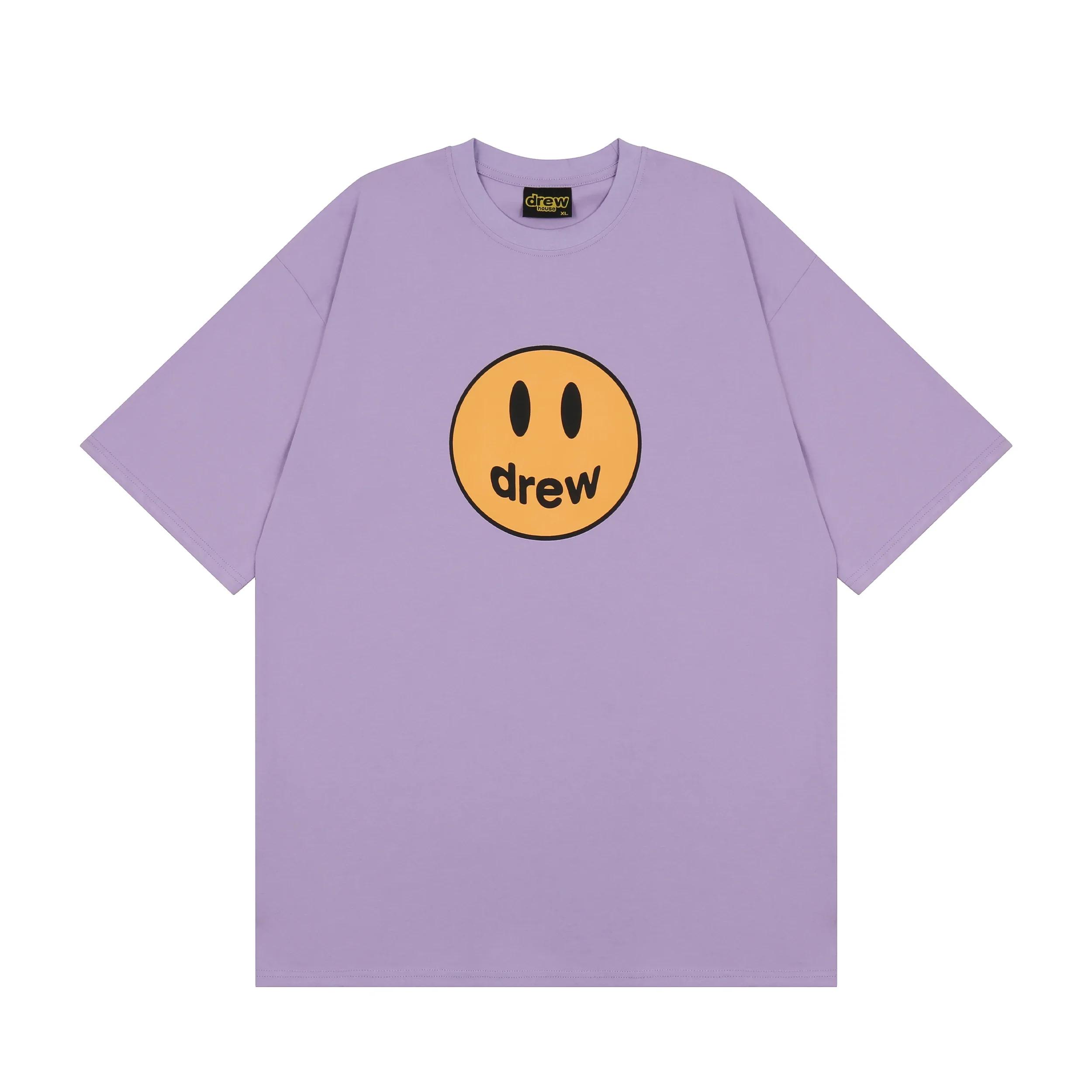 

Бренд Drewhouse Drew Унісекс Футболка Зі Смайликом Принт Короткий Рукав Бавовна Для Пари Американський Вуличний Футболка Топ Оверсайз S
