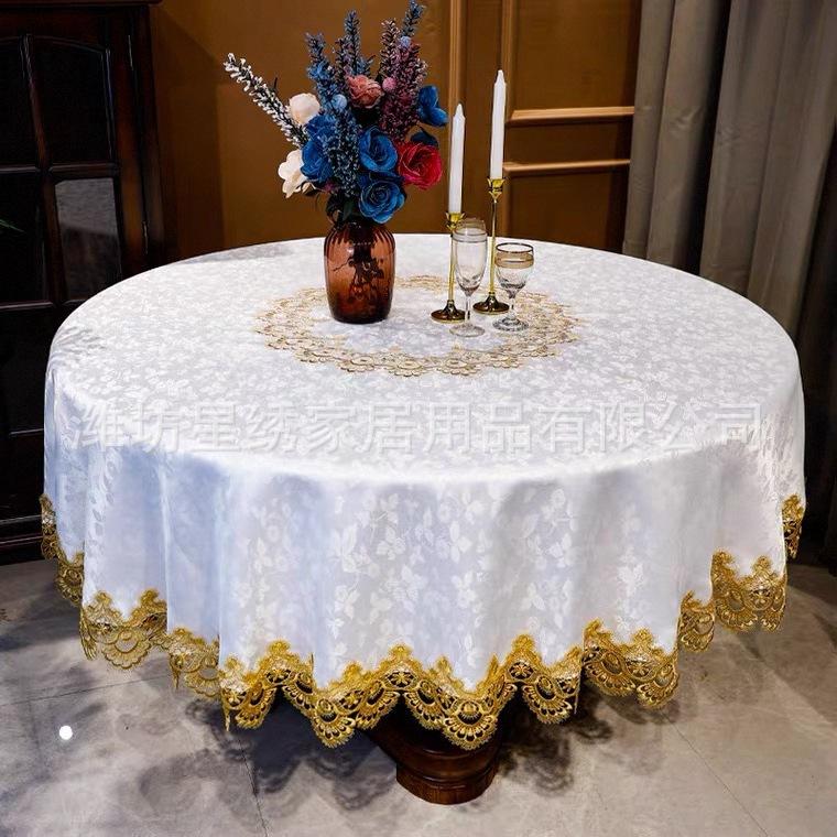 

Круглая скатерть Европейская кружевная ткань Художник Домашнее хозяйство Большая круглая скатерть Отель Ресторан Скатерть 120cm