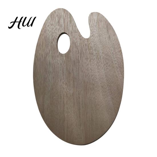 Oil Painting Board Wooden Paint Palette with Thumb Hole for Oil, Acrylic, Professional Tray Watercolor Painting, Oval-Shaped Wood Art Artists Oval