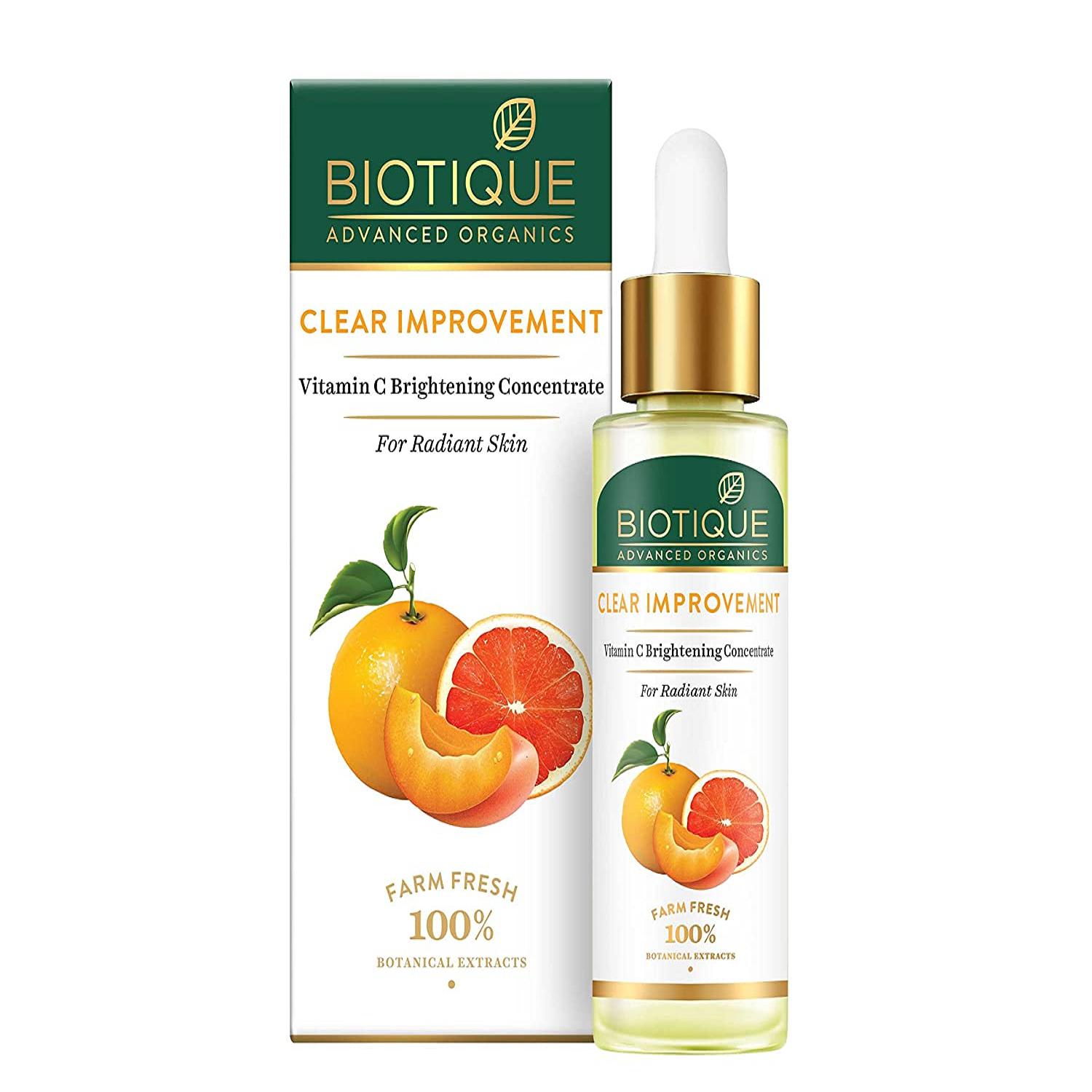 

Biotique Advanced Organics Clear Improvement Осветляющий концентрат с витамином С (30мл)