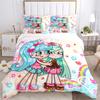 3pcs Shopkins Rainbow Heart Floral Bedding Set-Universal Three-Piece Suit for Bedroom, Guest Room, Living Room, Hotel, Festive Gift, Suitabl