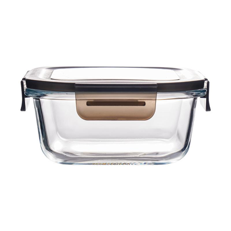 LUSQI Heat Resistant Glass Lunch Box Microwave & Freezer Safe Bento Box For Office Kitchen Food Storage Container With Lid