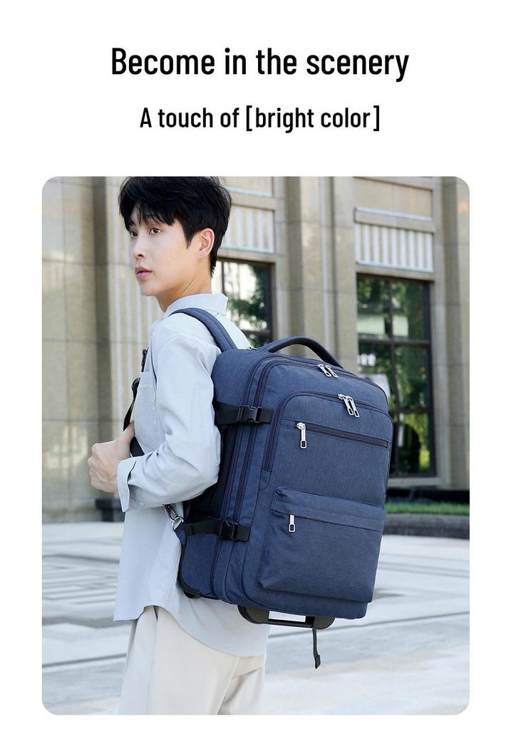 VIASTA Business Casual Rolling Backpack - Multi-Compartment, Large Capacity, Double Shoulder Design