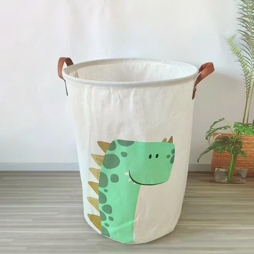 Große Kapazität Babyartikelkorb Windel-Caddy-Organizer Faltbar Cartoon-bedruckter Schmutzwäscheeimer Spielzeug-Aufbewahrungskorb