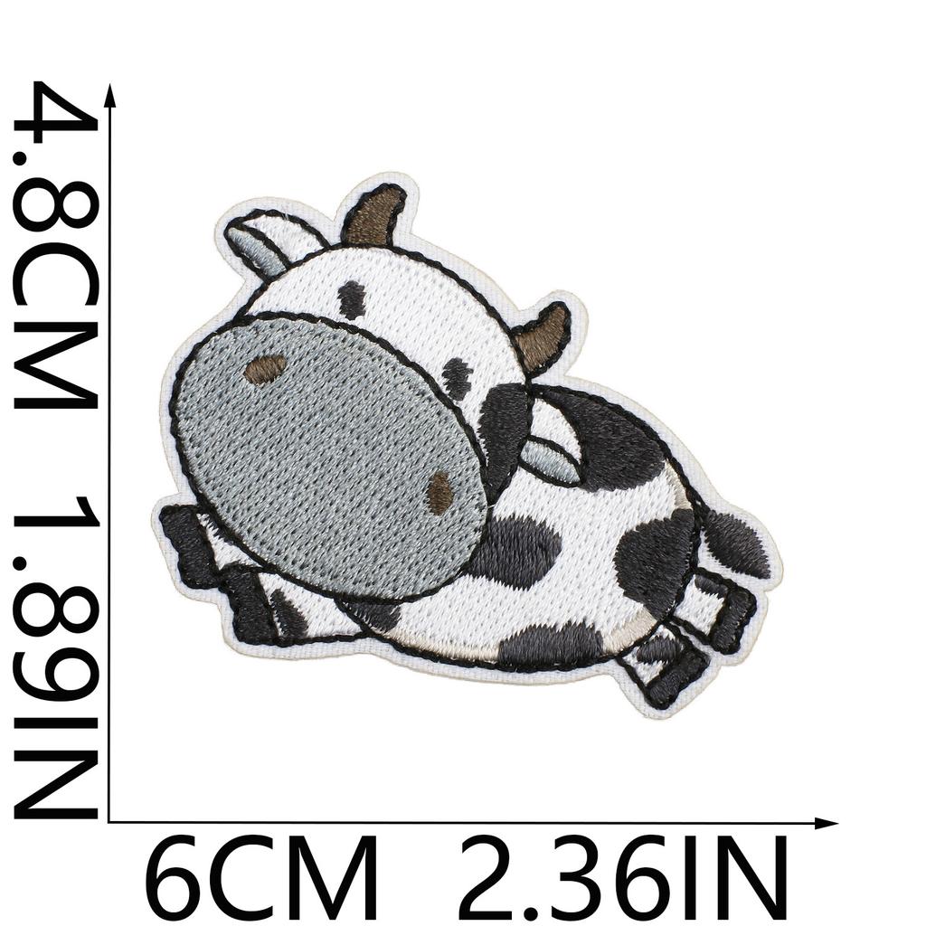 Human Second Mother Cow Embroidery Cloth Sticker Energy Origin Cow Patch Sticker Computer Embroidery Chapter Boy Clothing