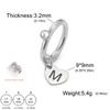 Customized A-Z Initial Love Pendant Ring Stainless Steel Personalized Letter Number and Symbol Heart shaped Water Diamond Ring