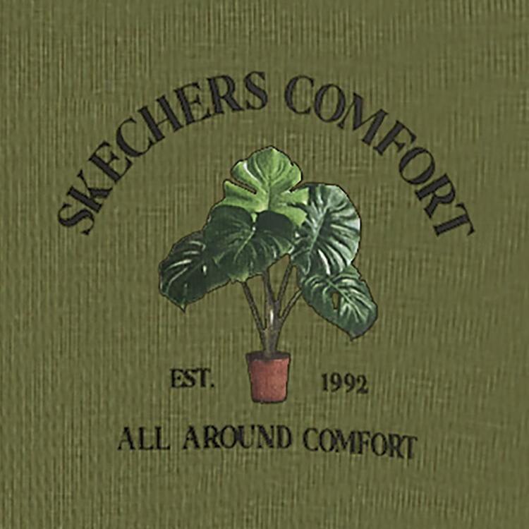 Skechers Sports Lifestyle Series Casual Round Neck Comfortable Short Sleeve T-Shirt Unisex Tops Martini-Olive-Green L225U130-05HR
