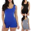 Tuta Corta Sportiva Sexy Senza Maniche da Donna Body Tuta Skinny