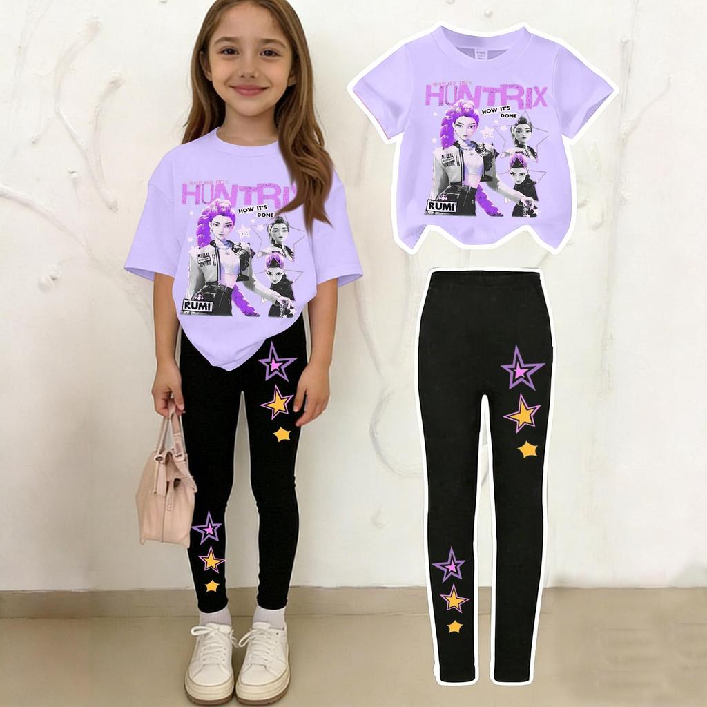 Children's Casual Short-sleeved Printed Short-sleeved Shirt And Pants Two-piece Set