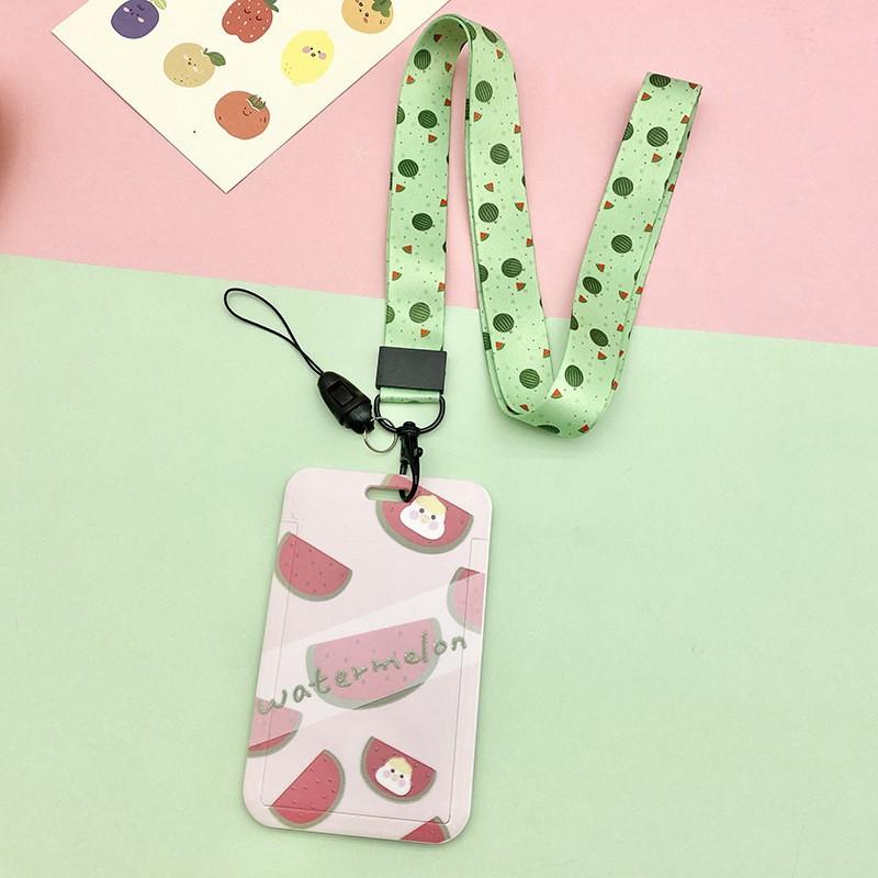 Fruit Card Holder, Cute Cartoon Card Holder, Student Campus Access Transfer Lanyard Card Holder, Applicable To Meal Card Bus Card Metro Card Bank Card