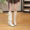 British Style, Cool And Fashionable, Two Wearing Removable Retro Belt Buckle Straight Boots For Women, Minimalist High-End Trouser Boots For Women