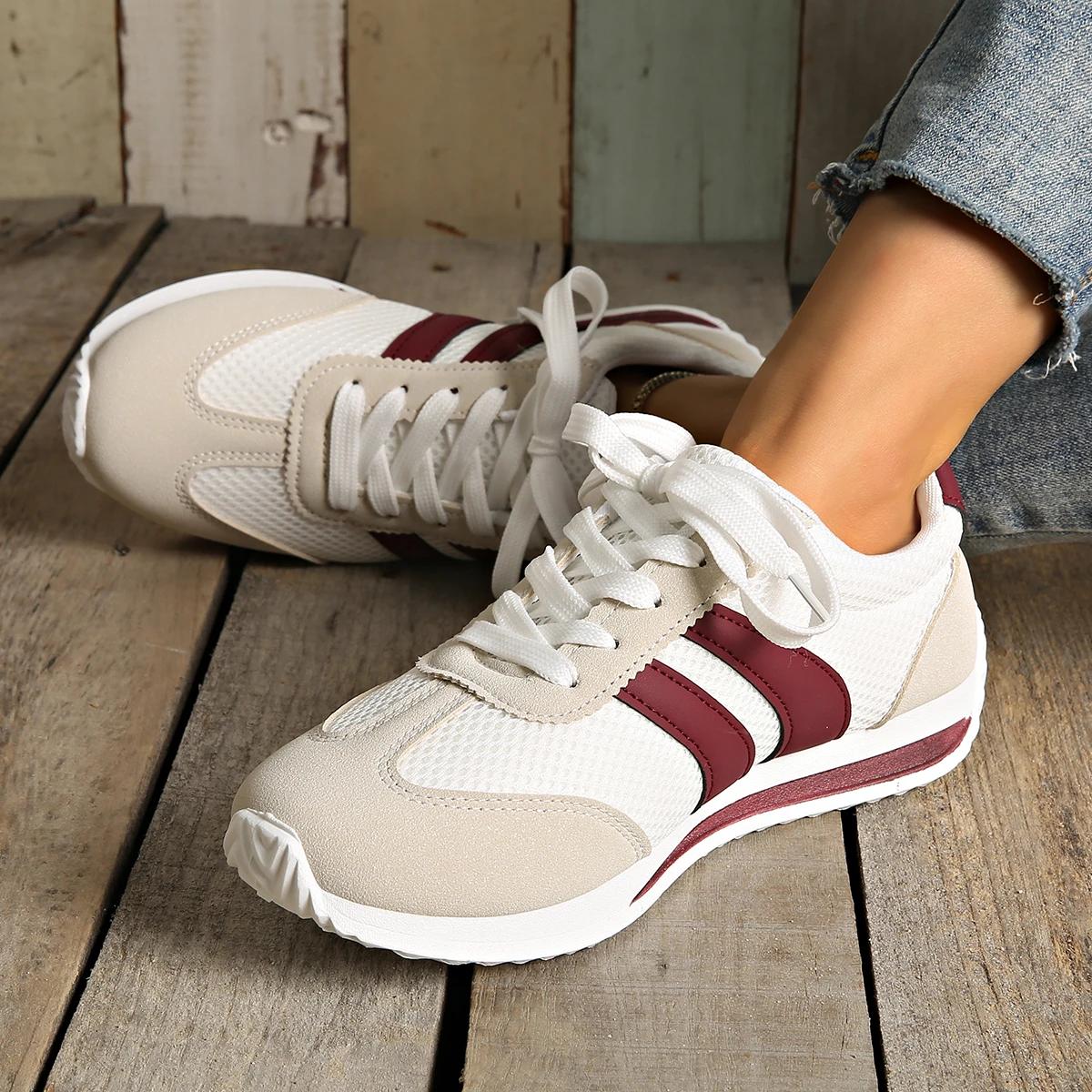 

Spring/Summer Women S Sneakers Casual Platform Female New Striped Casual Running Shoes Comfortable Vulcanized Shoes 38