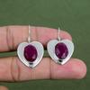 Faceted Kashmir Ruby Earring 925 Sterling Silver Earring Handmade Gemstone Earrings Silver Jewelry Latest Design Earring Anniversary Gifts