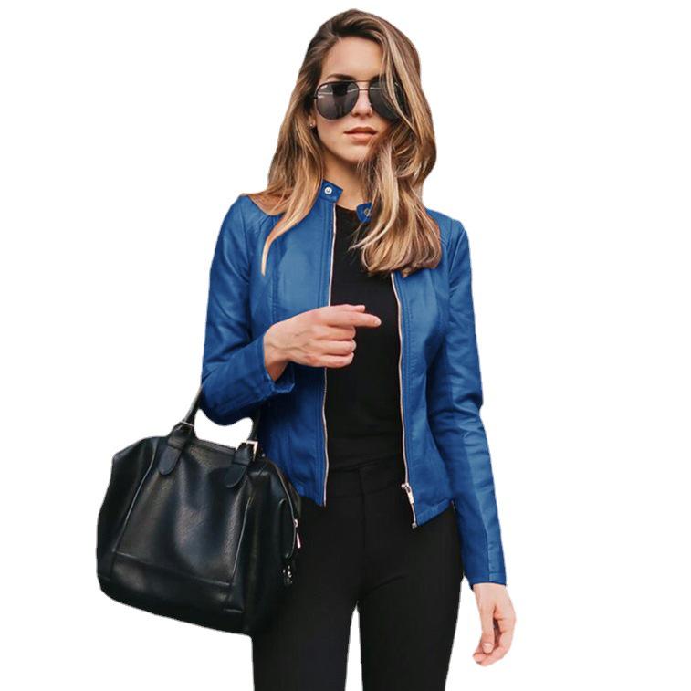 Autumn/Winter Women's Fashion PU Leather Suit Jacket