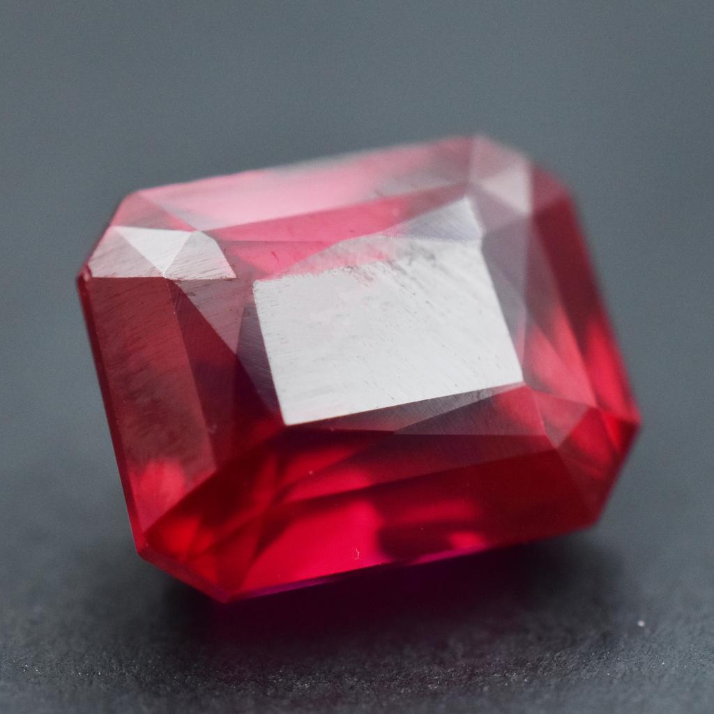 Red Ruby Loose Gemstone 7.15 Ct Emerald Shape for Jewelry Making and Gem Collections