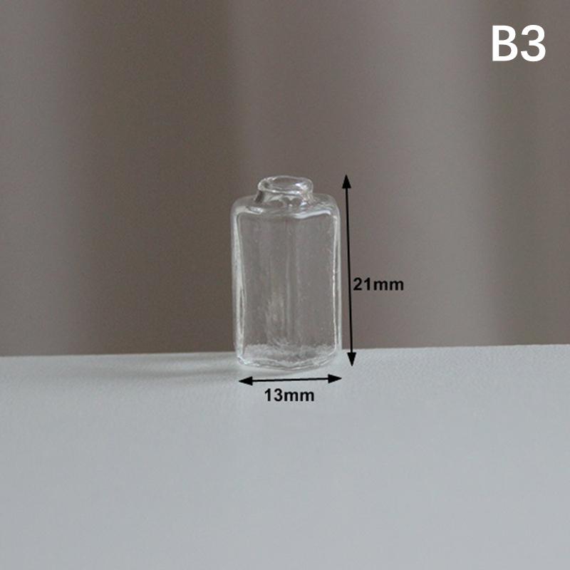 1Pcs 1:12 Dollhouse Mini Glass Jar Candy Bottle Storage Tank With Lid Tiny Vial Wishing Bottle Kitchen Home Decor Toy