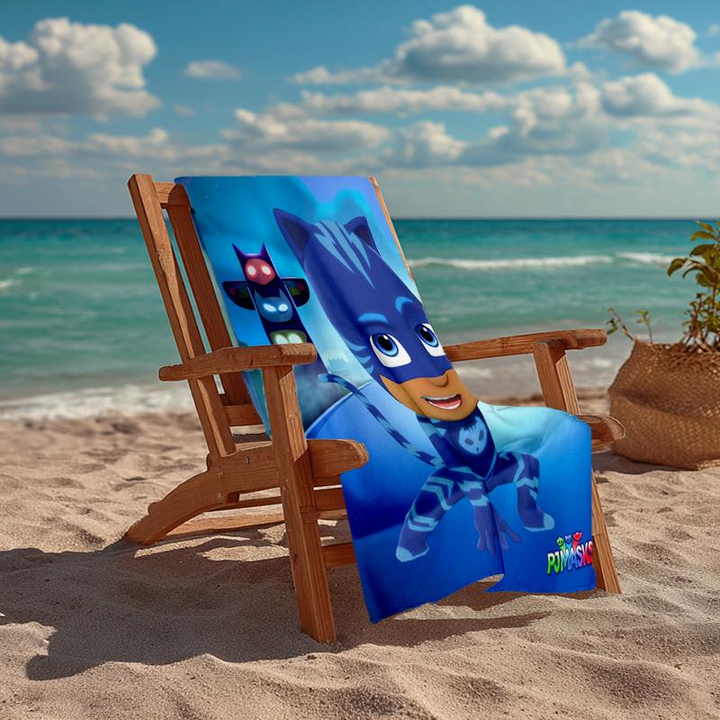 PJ Masks Fashion Beach Towel: Ideal for Summer Adventures Soft, Absorbent and Quick Drying Suitable for Swimming and Bathing