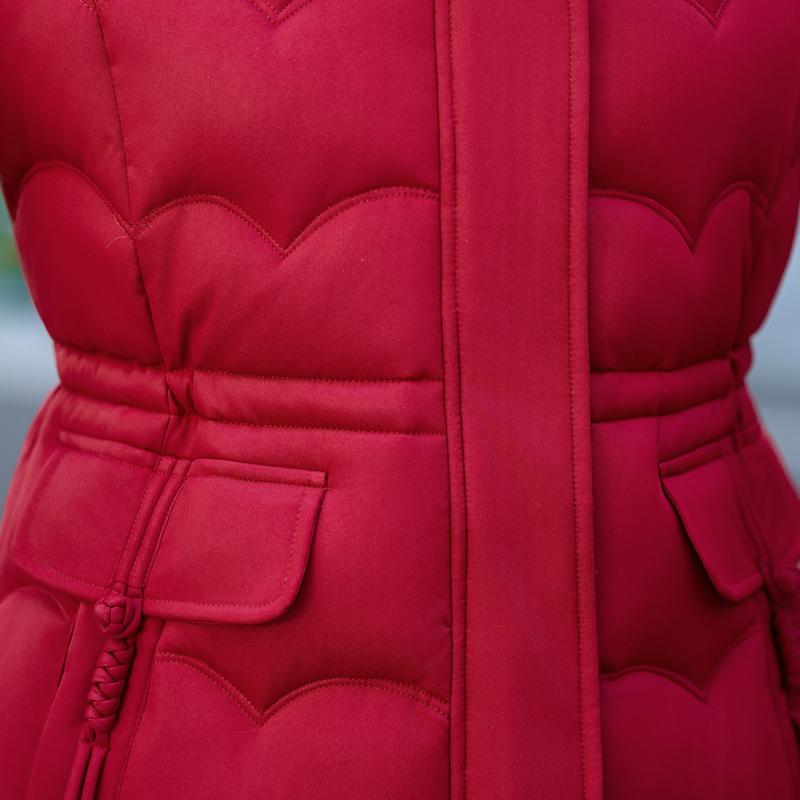 Mode Winterjacken Damen Lange Parkas Kapuze Kunstfellkragen Locker Dick Warm Damenmäntel