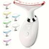 USB Rechargeable Neck and Face Skin Massager with 7 LED Light Modes, Vibrating Facial Beauty Instrument , Skin Care Device