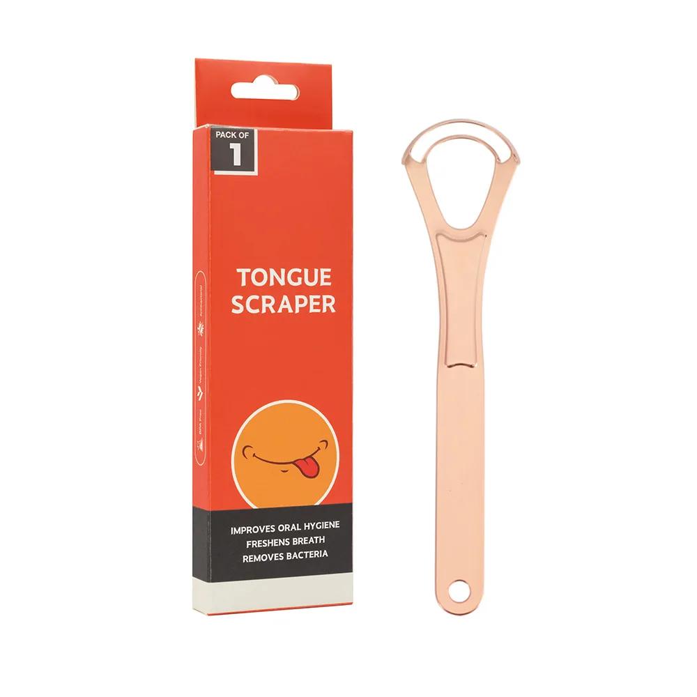 1 Pc Stainless Steel Tongue Scraper Double Layer Tongue Coating Cleaner For Bad Breath Removal Oral Care Brush
