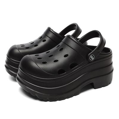 Women's Fashion Chunky Platform Clogs Summer Outdoor Hollow Out Garden Shoes Woman Thick Bottom Non Slip Beach Sandalias Mujer