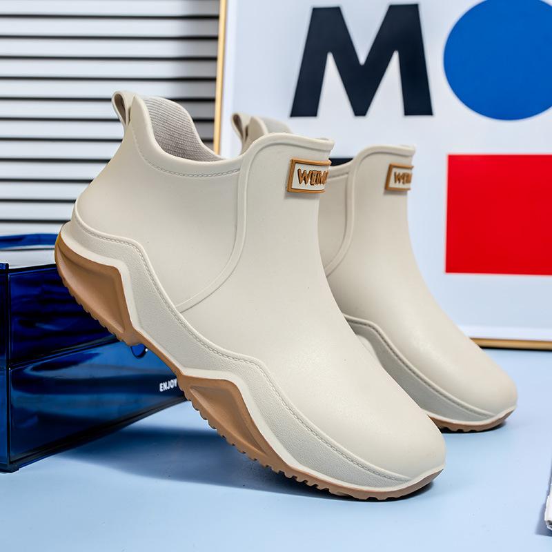 Short Tube Rain Boots Men and Women Waterproof Shoes Fishing Rain Boots Non-slip Wear-resistant Takeaway Kitchen Work Rubber Shoes