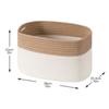 Gray White Cotton Rope Storage Basket Rectangular Organizer Bin for Home Shelf