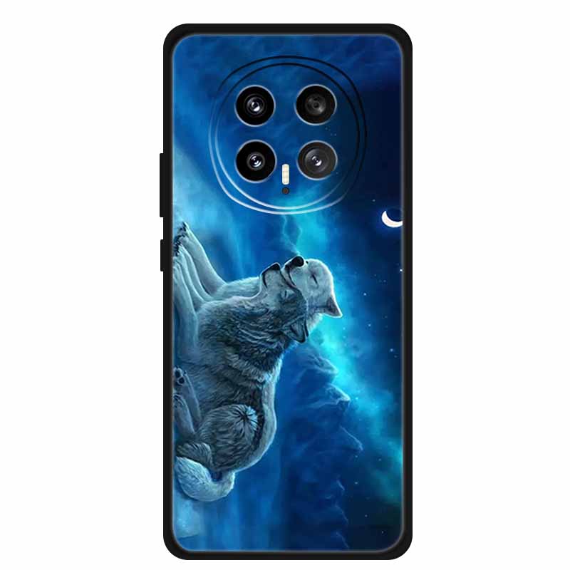 Mobile Phone Protective Case For Honor Magic8 5G Floral Painted Soft Black Silicone Back Cover For Honor Magic 8 2025 Case Funda