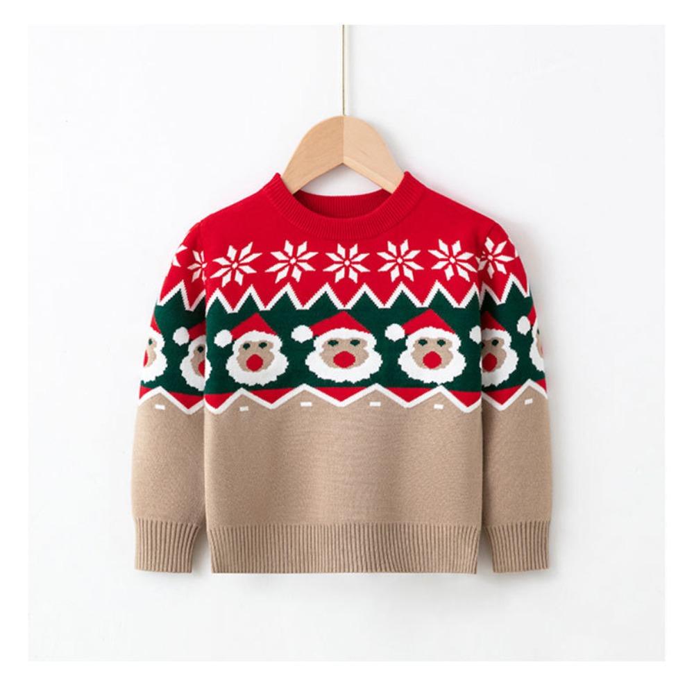 

Новая детская рождественская коллекция свитеров: Детский мультяшный вязаный пуловер на осень/зиму для девочек и мальчиков 140cm