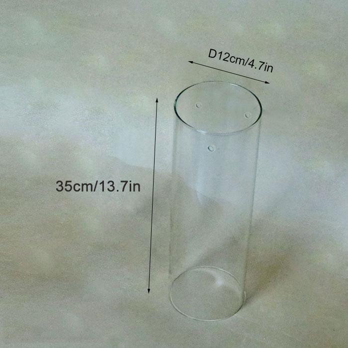 

Прозорий квадратний циліндровий скляний абажур для лампи-свічника Прозорий довгий трубчастий скляний абажур для деталей освітлення