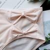 Bow Cutout Mid-waist Panties Women's Ice Silk Underwear Lift Hip Comfort Briefs for Women