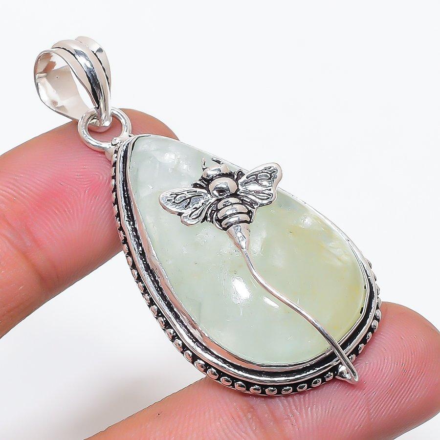 Натуральный аквамарин Камень 925 пробы Стерлинговое серебро Ювелирное изделие Подвеска 2,17  AP-14282