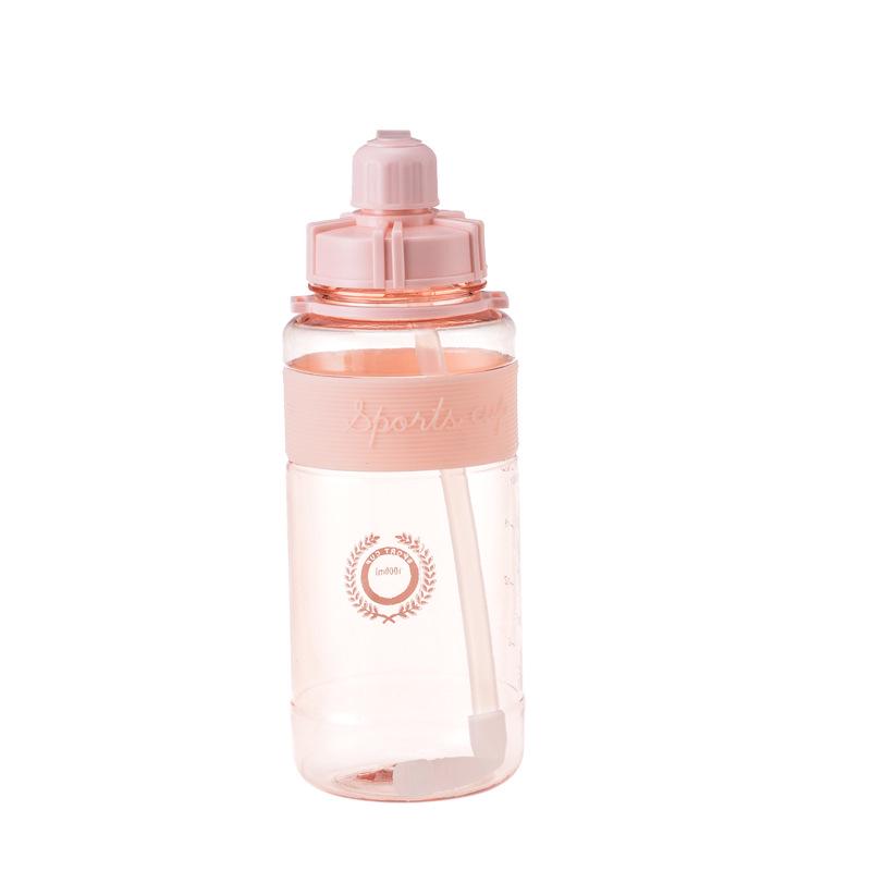 

Portable 2000ml Sports Water Bottle with Double Lid and Straw for Men and Women, Ideal for Fitness Activities 600ml Model 7075 розовый