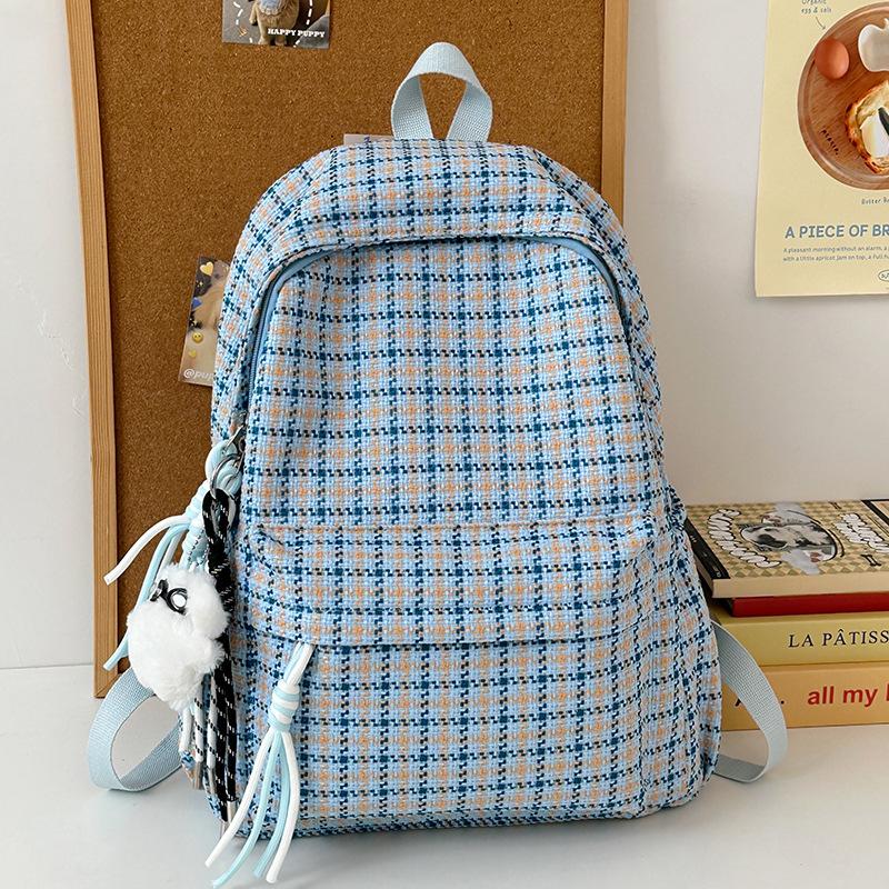 Children's Schoolbags Elementary School Students Junior High School Students Plaid Backpacks