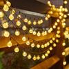 Solar LED String Lights - Bubble Ball Outdoor Decorations, Waterproof for Courtyard, Ground Plug, Eaves, Christmas.