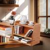 1Pcs 1: 12 Dollhouse Mini Cherry Wood Display Shelf Cabinet Miniature Storage Rack Doll House Furniture Model Toys