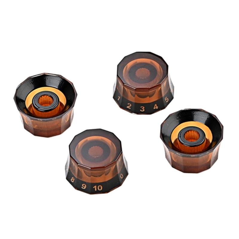 4 Stück Gitarrenknöpfe Zylinderhut-Knopf 6mm Schaftloch Gitarren-Potentiometer-Reglerknöpfe