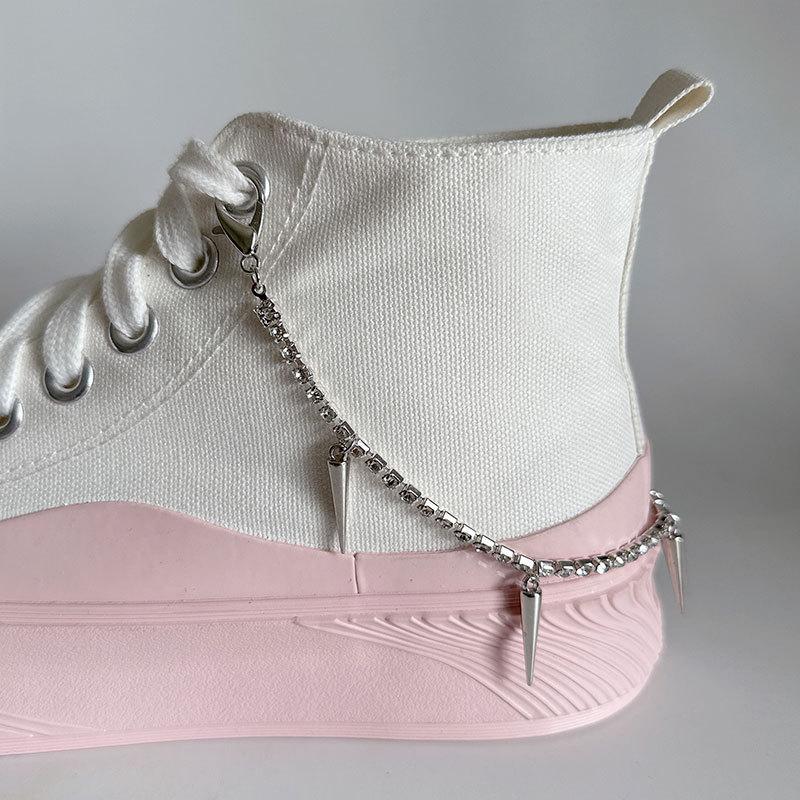 Fashion Metal Shoes Chain Men Women Casual Shoe accessories Side Detachable Shoe Decoration DIY Hip hop punk Shoes Charms