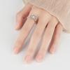Anti Stress Spinner Ring For Women Adjustable Copper Jewelry With Floral Zircon Accents Anxiety Relief Gift