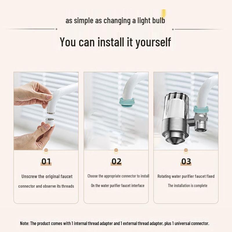 304 Stainless Steel Transparent Faucet Water Purifier with Ultrafiltration and Ceramic Descaler for Direct Drinking.