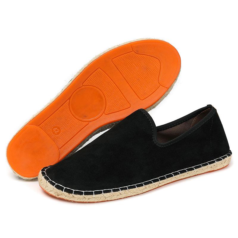 

T206 Унисекс Льняная подошва Плетеные соломенные слипоны Рыбацкие туфли 47