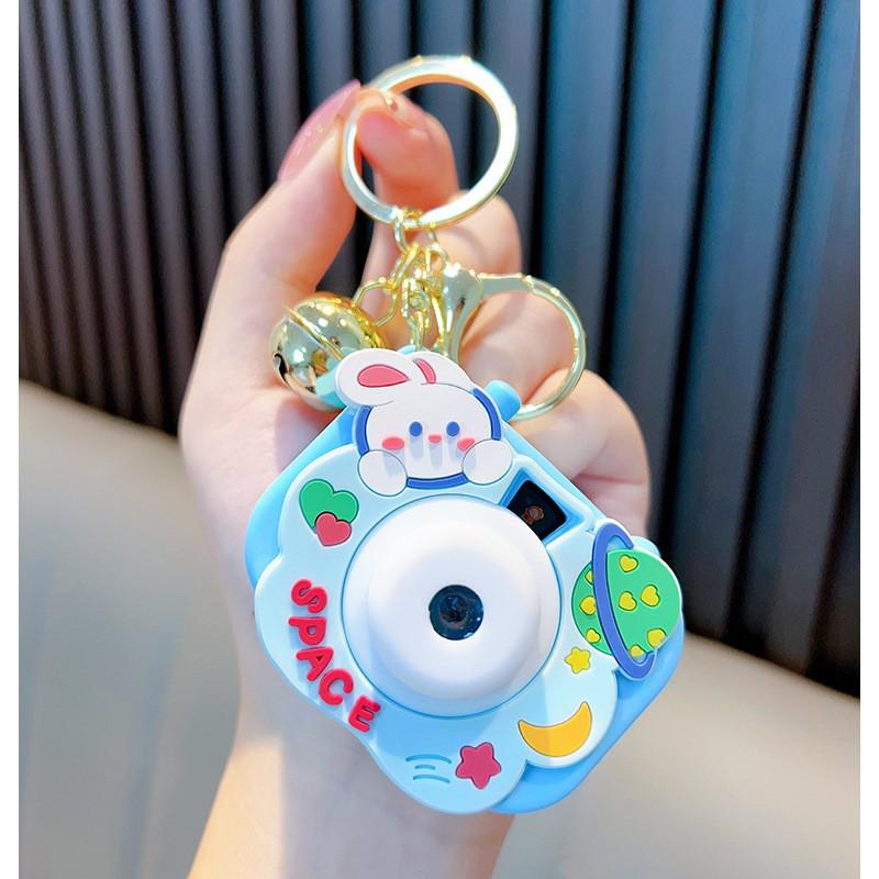 Luminous Cartoon Projector Camera Keychain - Small Gift & Bag Pendant