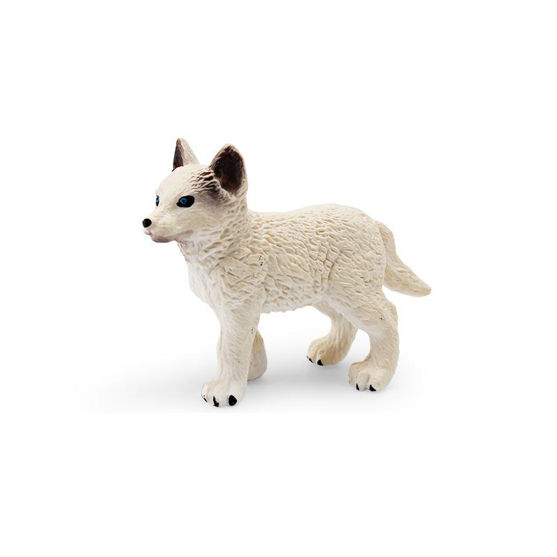 Simulation Forest Animal White Wolf Model Wildlife Animal Model Toys Small Figures Dolls Kids Cognitive Wolf Ornament Toys