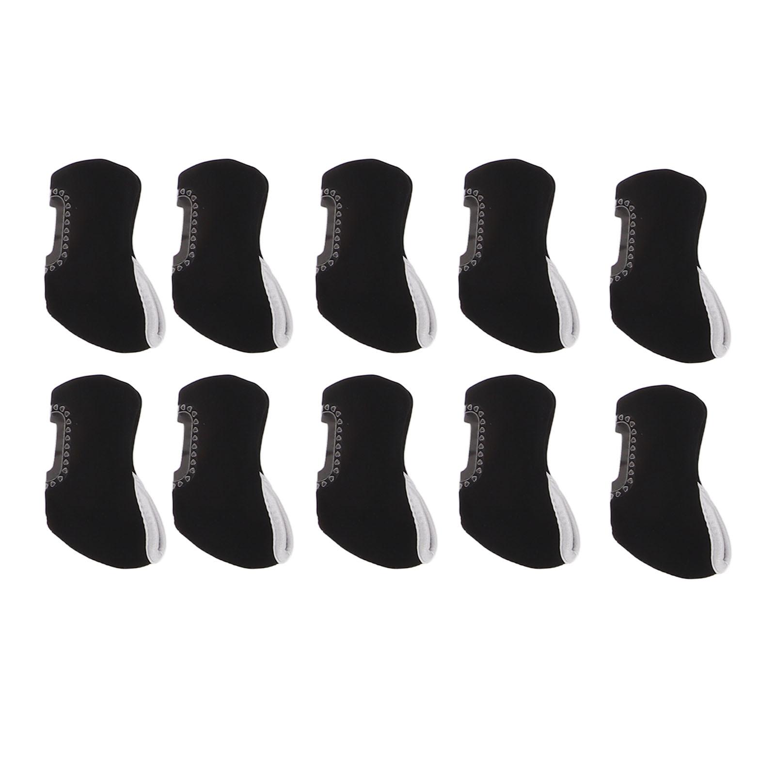 

10 PCS Golf Iron Head Covers Golf Club Head Protective Cover Golf Putter Cover Set Black